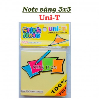 Giấy note vàng 3X3 Uni-T